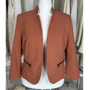Nine West Women's Size 14 Terra Cotta Open Front Blazer Classic Style #0511